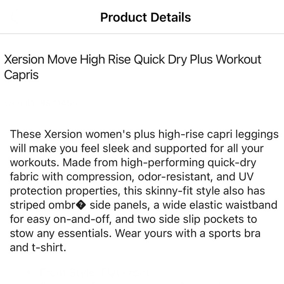 Xersion Women’s Plus Size Blue Move High Rise Quick Dry Plus Workout Capris - Picture 4 of 11